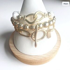 Elegant Gold and Silver Bracelet Set